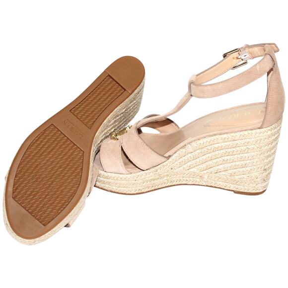 Ralph Lauren Hale Wedge Sandals Khaki Size 8.5 NWT - Picture 11 of 14